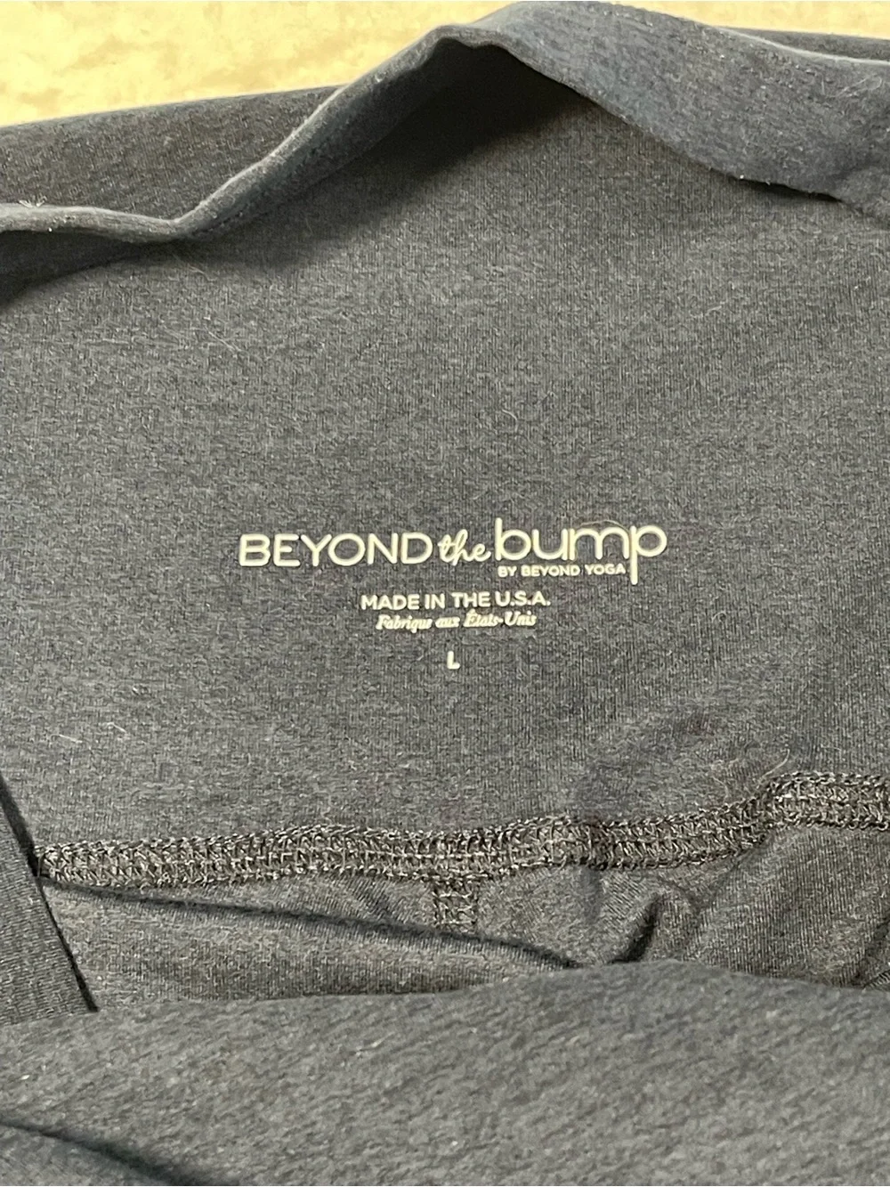 Beyond Yoga Beyond the Bump Maternity Over Belly Leggings Gray L Made USA